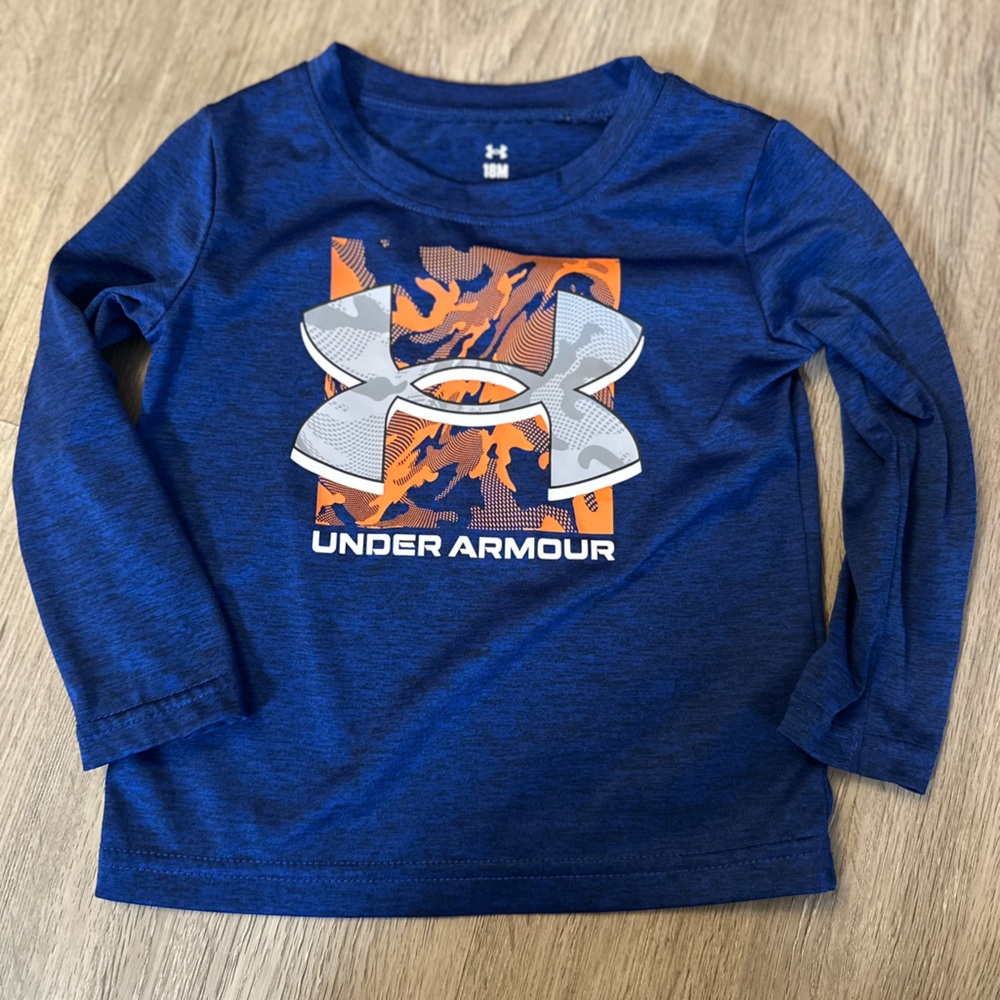 Under Armour Navy Long Sleeve with Orange Graphic